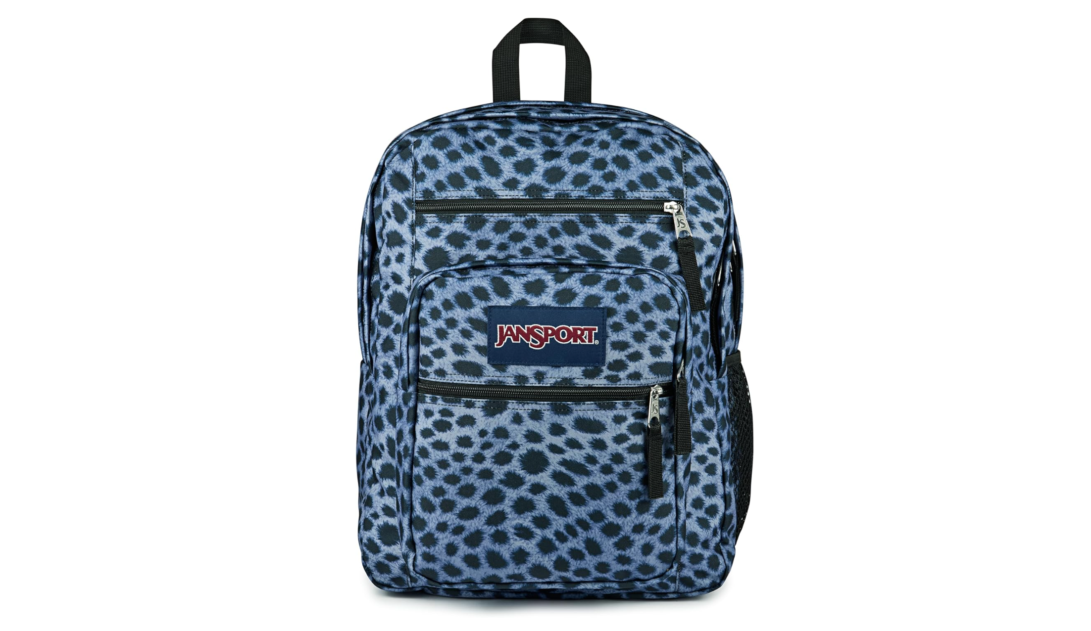 mochila azul estampada